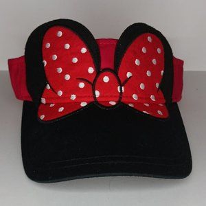 Disney Parks Women's Adult Minnie Mouse Visor with 3D Ears and Bow Like New
